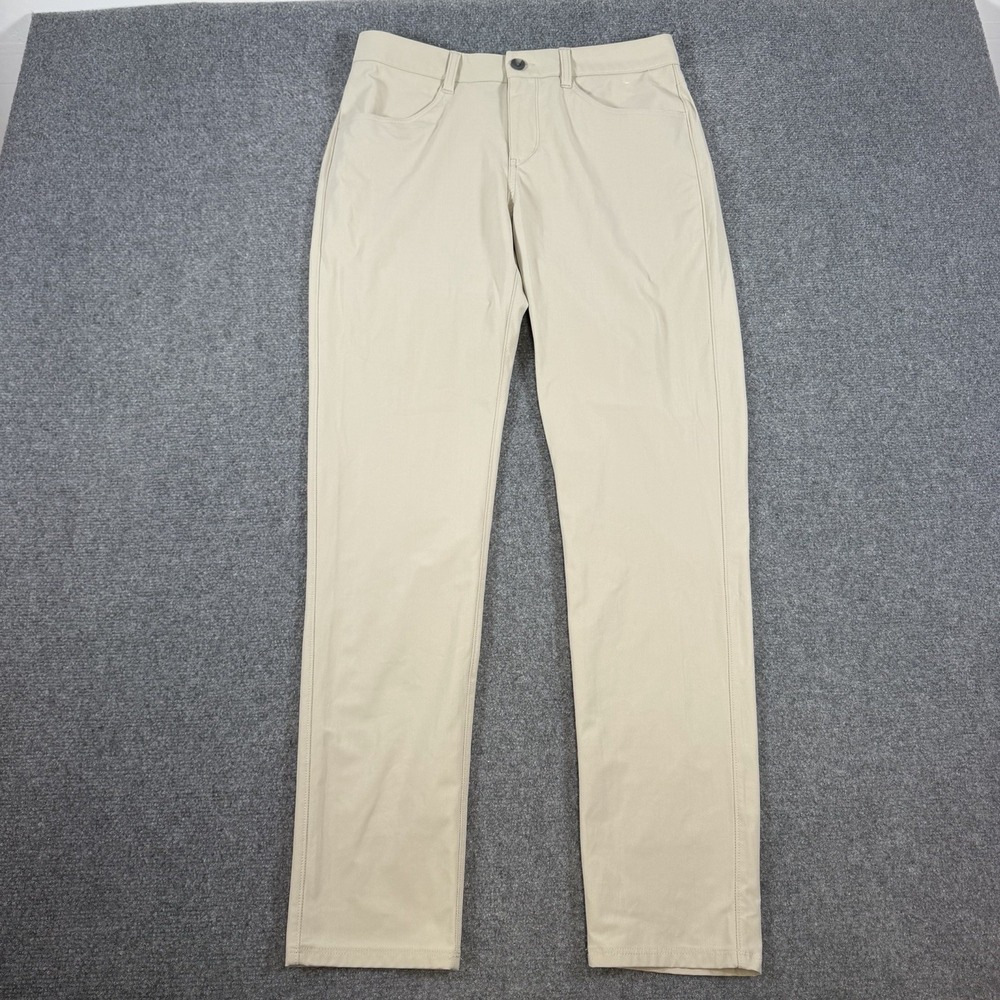 Vuori Pants Mens 30x31 Beige Cream Meta Slim‎ Stretch Performance Tech Commuter